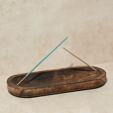 Large Wooden Double Incense Holder Ash Catcher